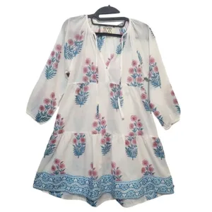 SZ BLOCKPRINTS Tuckernuck Priya Dress Cotton Tiered Mini