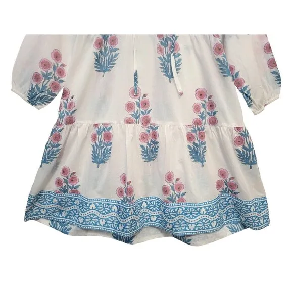 SZ BLOCKPRINTS Tuckernuck Priya Dress Cotton Tiered Mini