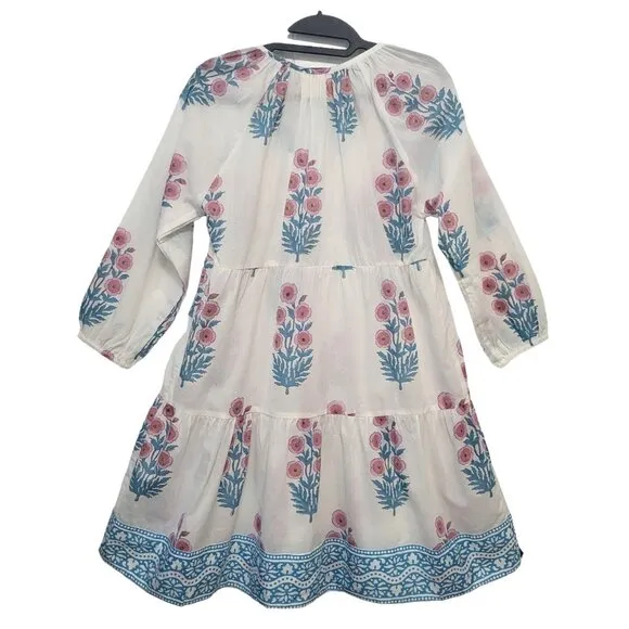 SZ BLOCKPRINTS Tuckernuck Priya Dress Cotton Tiered Mini