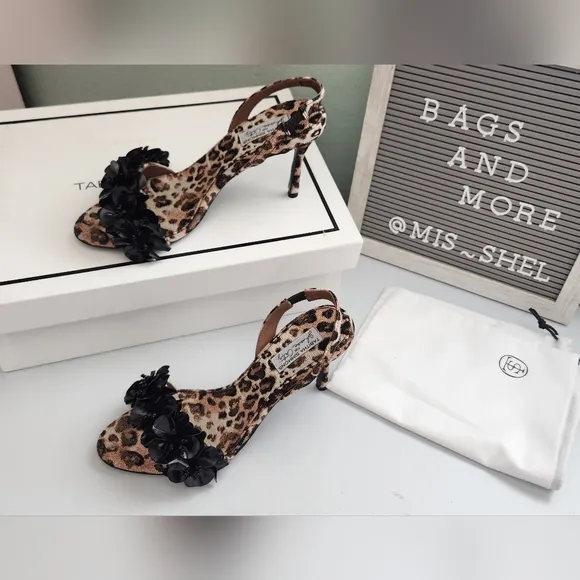 💐Tabitha Simmons Canvas Slingback Leopard Print twill Shoes Sz 36/6