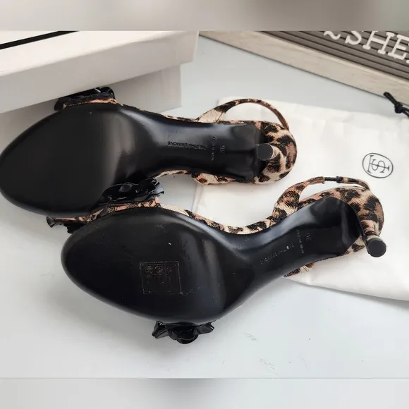 💐Tabitha Simmons Canvas Slingback Leopard Print twill Shoes Sz 36/6