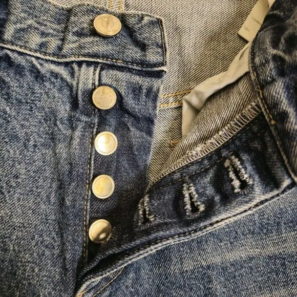 Tanaka Women’s Size 28 The Boots Jean Trousers in Vintage Blue Japanese Denim