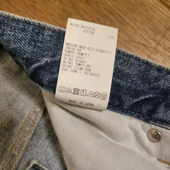 Tanaka Women’s Size 28 The Boots Jean Trousers in Vintage Blue Japanese Denim