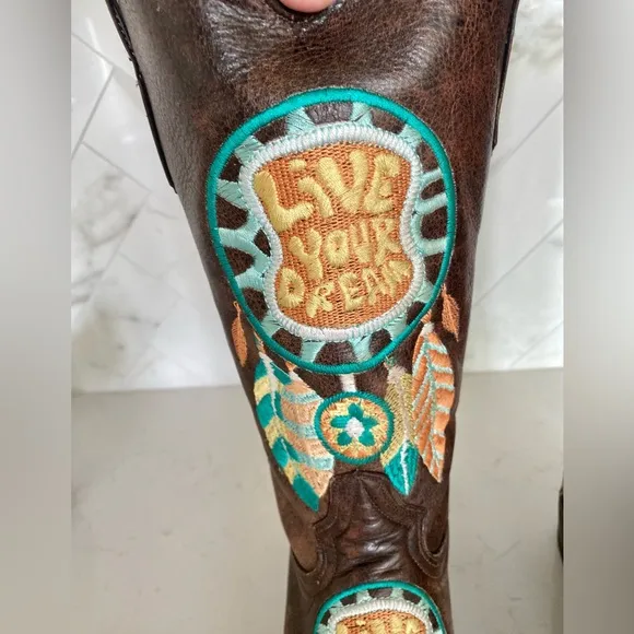 Tanner Mark “Live Your Dreams” Cowboy Boots Sz 8.5