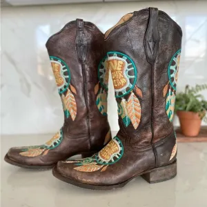 Tanner Mark “Live Your Dreams” Cowboy Boots Sz 8.5