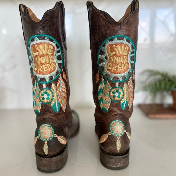 Tanner Mark “Live Your Dreams” Cowboy Boots Sz 8.5