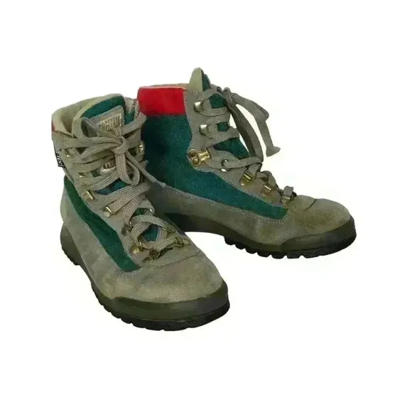 Tecnica Trekking Skywalk Suede Boots ( W 6.5) ( M 5.5) Gray Green Red