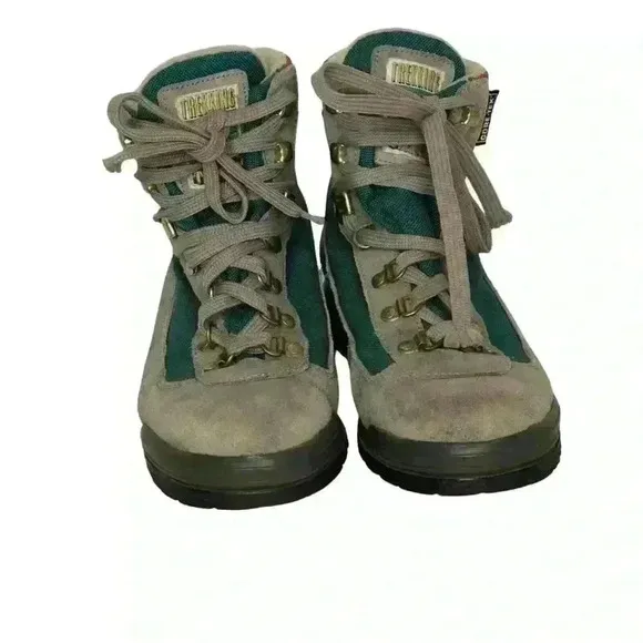 Tecnica Trekking Skywalk Suede Boots ( W 6.5) ( M 5.5) Gray Green Red
