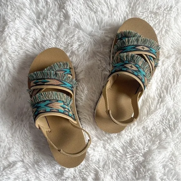 Teva x Free People Ceres Flatform Fringe Sandals size 7