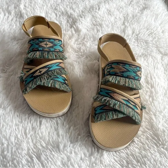 Teva x Free People Ceres Flatform Fringe Sandals size 7
