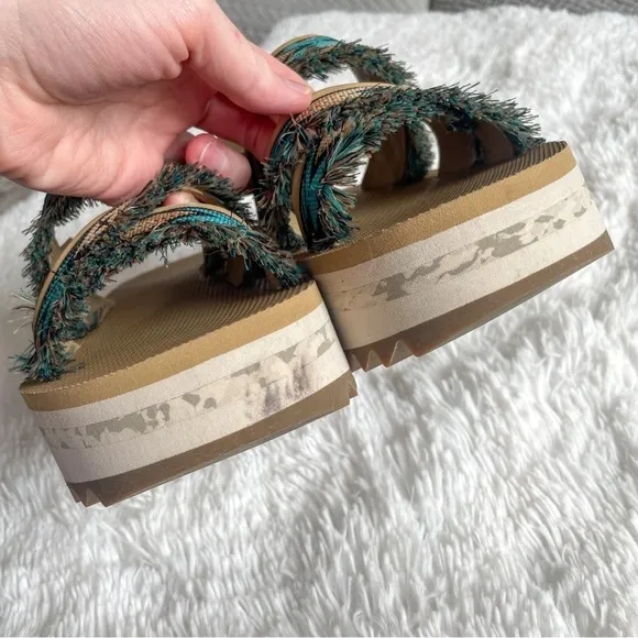 Teva x Free People Ceres Flatform Fringe Sandals size 7