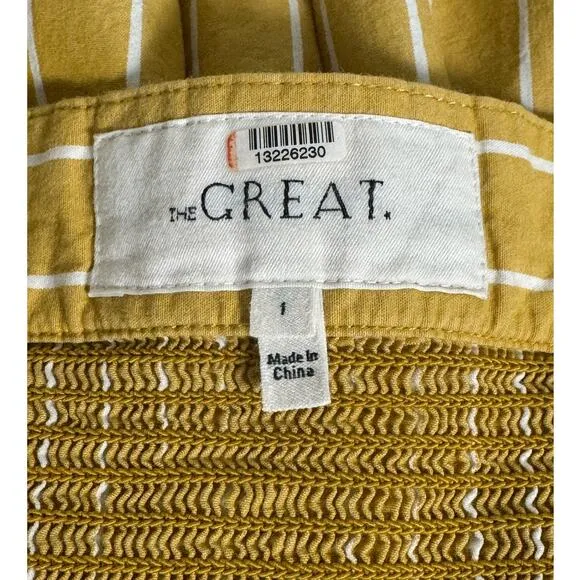 The Great Laurel Striped Midi Dress in Sunburst Stripes Yellow Size S
