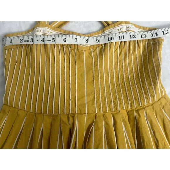 The Great Laurel Striped Midi Dress in Sunburst Stripes Yellow Size S