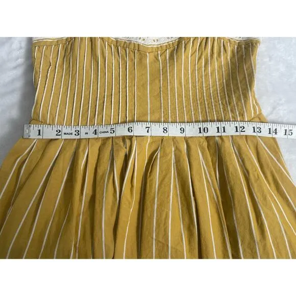 The Great Laurel Striped Midi Dress in Sunburst Stripes Yellow Size S