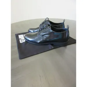 The Kooples Black Men's Leather Derbies Size 6 Oxford Lace Career Shoes