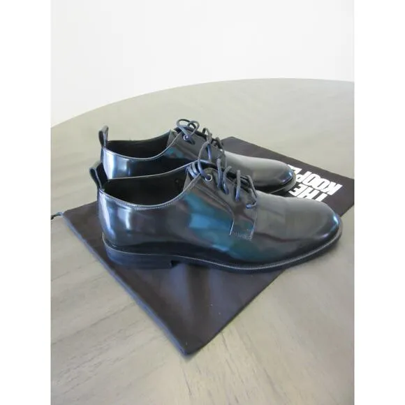 The Kooples Black Men's Leather Derbies Size 6 Oxford Lace Career Shoes