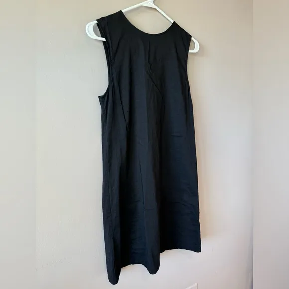 Theory‎ Women’s Linen Blend Sleeveless Lace Up Little Black Dress Size 4