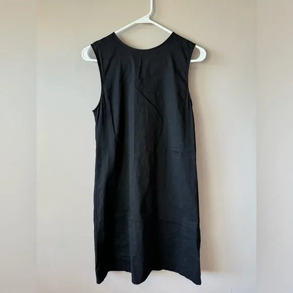 Theory‎ Women’s Linen Blend Sleeveless Lace Up Little Black Dress Size 4