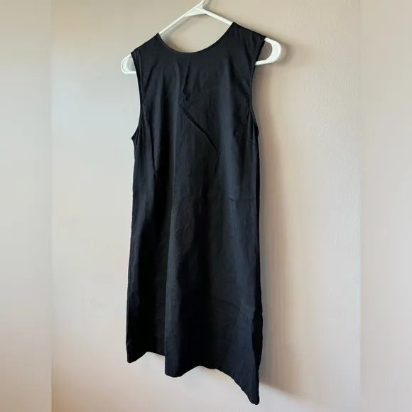 Theory‎ Women’s Linen Blend Sleeveless Lace Up Little Black Dress Size 4