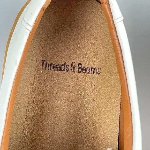 Threads &amp; Beams Shoes Cup-Sole Trainer White Leather  Men's Size 7B