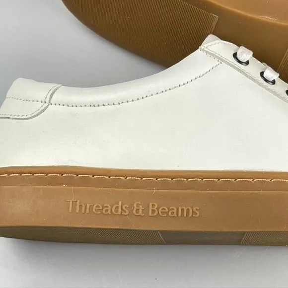 Threads &amp; Beams Shoes Cup-Sole Trainer White Leather  Men's Size 7B
