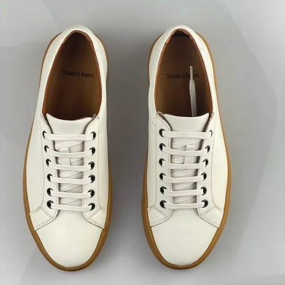 Threads &amp; Beams Shoes Cup-Sole Trainer White Leather  Men's Size 7B