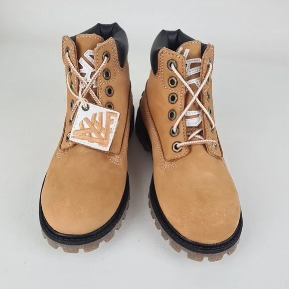 Timberland 6 IN Fordham Little Kids Boots Wheat Outdoors Leather SZ 12