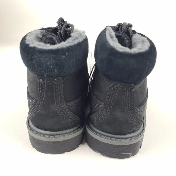 Timberland 6 In Premium Boot Nubuck Black Toddler Waterproof Outdoors