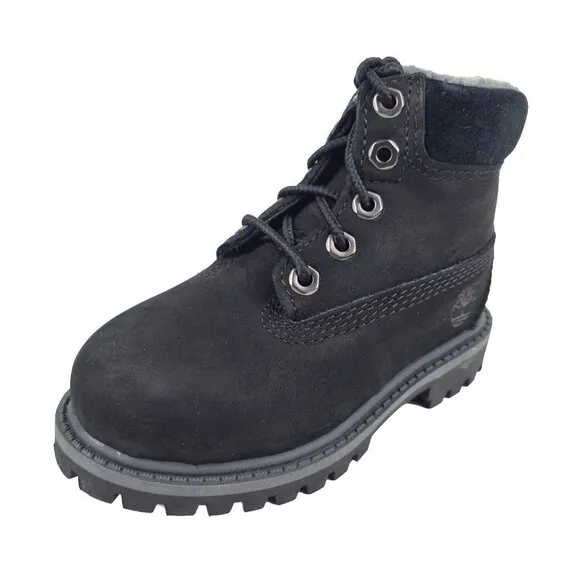 Timberland 6 In Premium Boot Nubuck Black Toddler Waterproof Outdoors