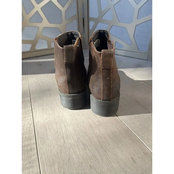 Timberland 61604 Leather Ankle Chelsea Boots Women 9 M Brown Low Heel