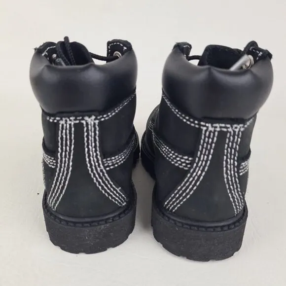 Timberland 6In Premium P&amp;G TODDLER Boots Outdoors Black Leather Size 8