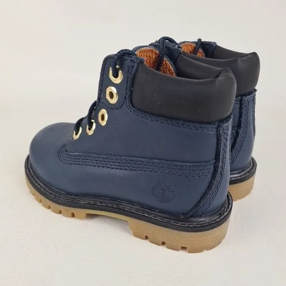 Timberland 6In Premium TODDLER Boots Outdoors Navy Mar Leather