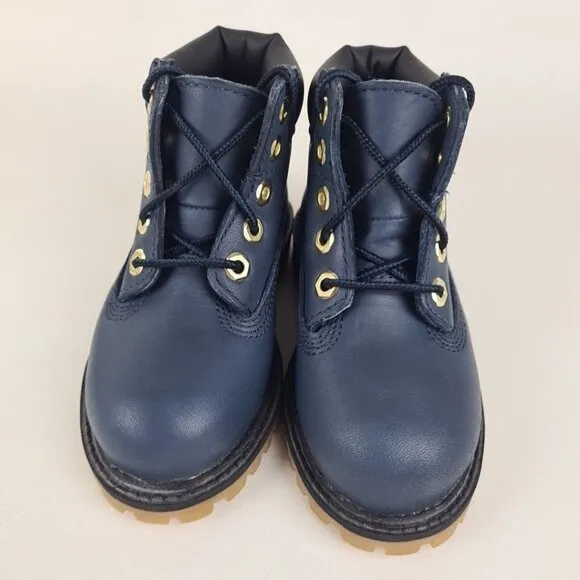 Timberland 6In Premium TODDLER Boots Outdoors Navy Mar Leather