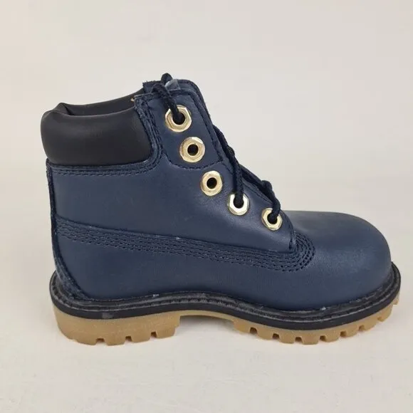Timberland 6In Premium TODDLER Boots Outdoors Navy Mar Leather
