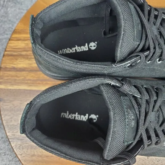 Timberland Chukka Boots Mens 11 Black Leather Fabric Groveton Casual Ankle Shoes