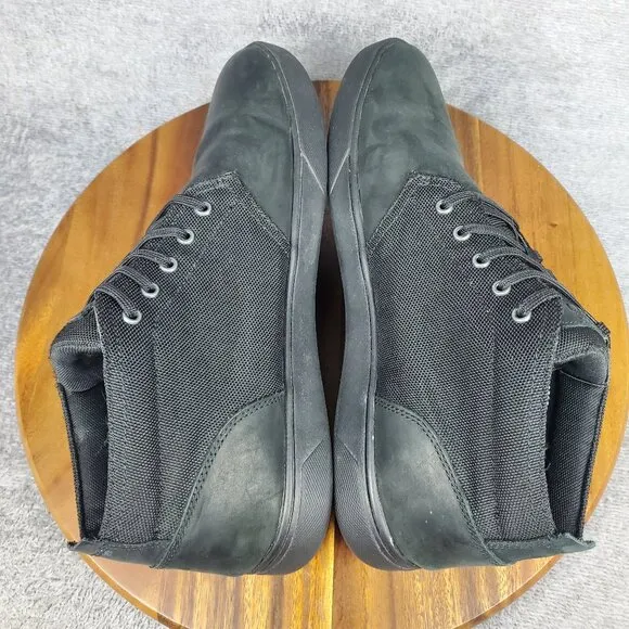 Timberland Chukka Boots Mens 11 Black Leather Fabric Groveton Casual Ankle Shoes