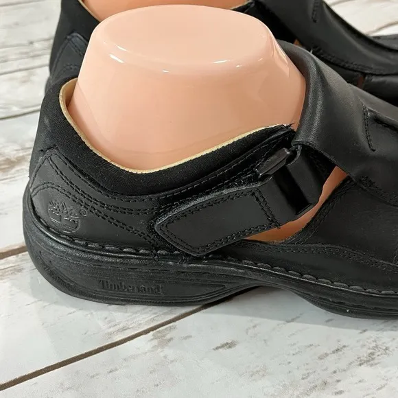 Timberland Fisherman Sandals Shoes US 7.5 EU 41 Black Leather Chunky Closed Toe