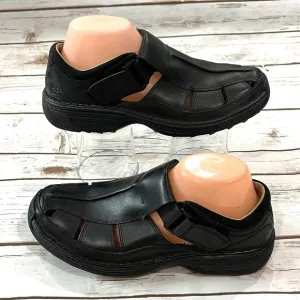 Timberland Fisherman Sandals Shoes US 7.5 EU 41 Black Leather Chunky Closed Toe