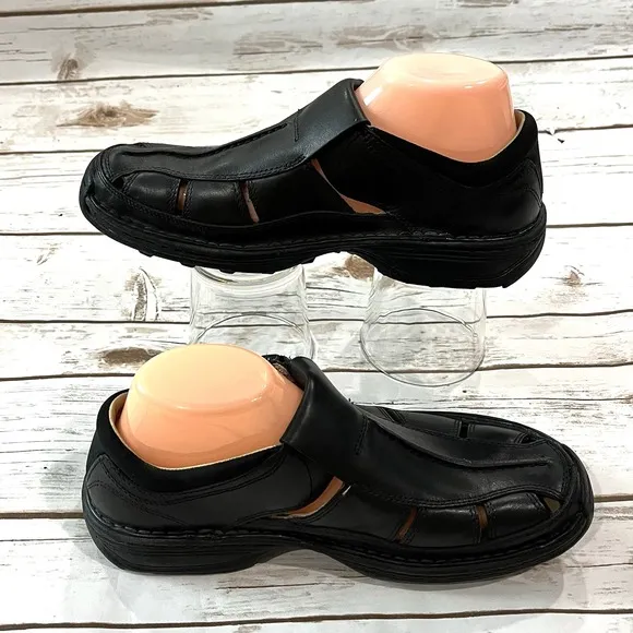 Timberland Fisherman Sandals Shoes US 7.5 EU 41 Black Leather Chunky Closed Toe