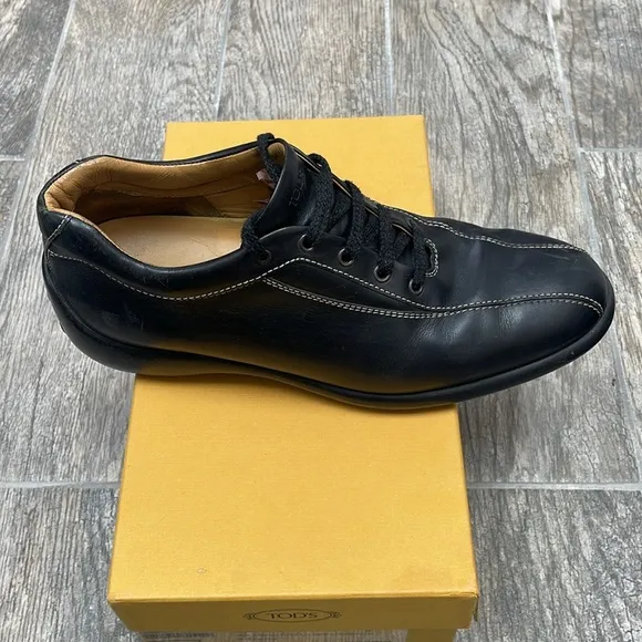 TOD'S Men's Black Leather Dress Shoes Size 9.5