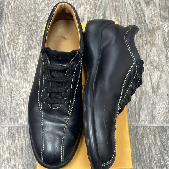 TOD'S Men's Black Leather Dress Shoes Size 9.5
