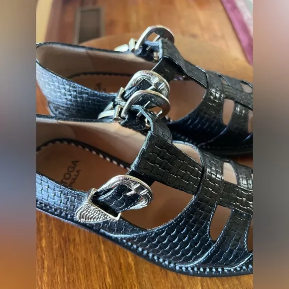 TOGA ARCHIVES Sandals Buckled Leather Black Size 7