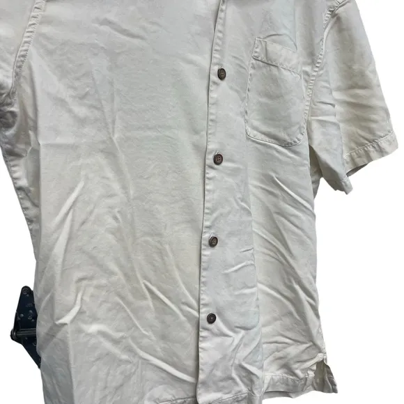 Tommy Bahama Silk Aloha America Embroidered Short Sleeve Shirt Large