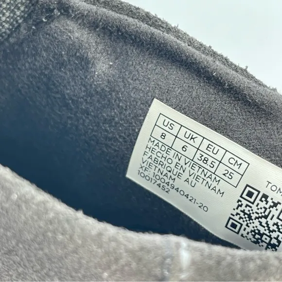 TOMS Bryce Slip On Sneakers | Gray Suede | Mid-Top Shoes Booties W 8