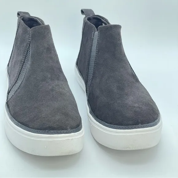 TOMS Bryce Slip On Sneakers | Gray Suede | Mid-Top Shoes Booties W 8