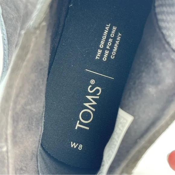 TOMS Bryce Slip On Sneakers | Gray Suede | Mid-Top Shoes Booties W 8
