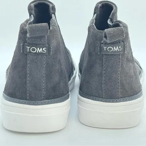 TOMS Bryce Slip On Sneakers | Gray Suede | Mid-Top Shoes Booties W 8