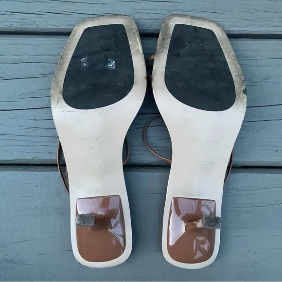 Tony Bianco Danni Strappy Sandal Heel Tan Como Leather Sandals Shoes Size 9