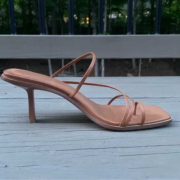 Tony Bianco Danni Strappy Sandal Heel Tan Como Leather Sandals Shoes Size 9