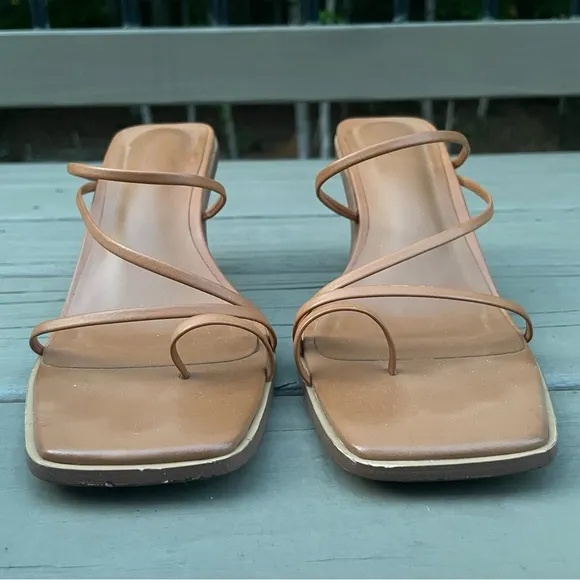 Tony Bianco Danni Strappy Sandal Heel Tan Como Leather Sandals Shoes Size 9